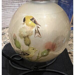 Vesta Vintage Pair of Goldfinches Christmas Ball Bird Ornament W/Box Age Spots